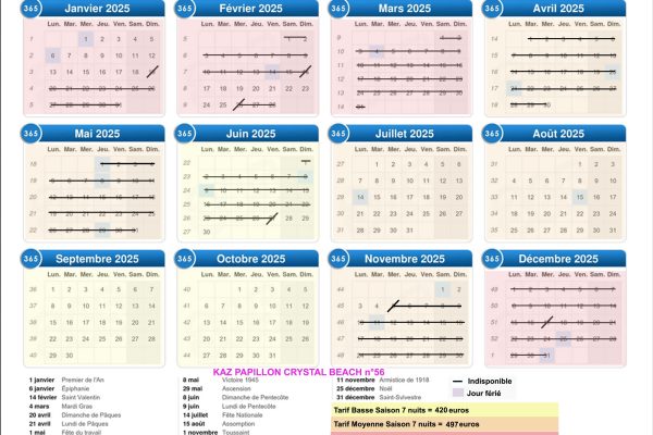 calendrier 2025